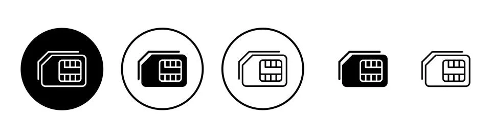 Sim card icon vector. dual sim card sign and symbol Stock Illustration