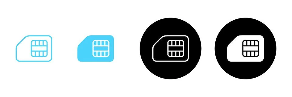 Sim card icon vector. dual sim card sign and symbol 스톡 일러스트