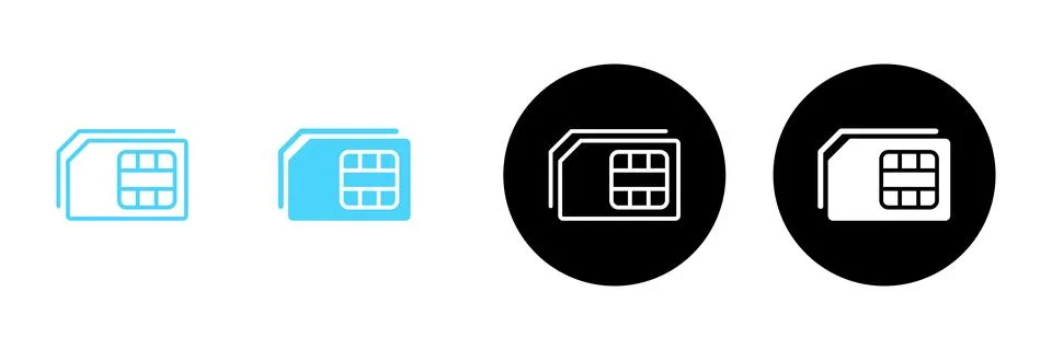 Sim card icon vector. dual sim card sign and symbol イラスト素材