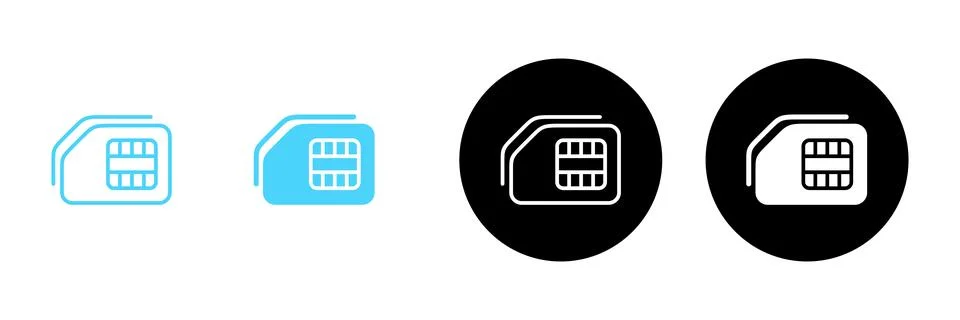 Sim card icon vector. dual sim card sign and symbol 스톡 일러스트