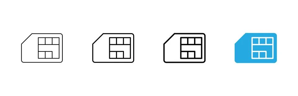 Sim card icon vector. dual sim card sign and symbol 스톡 일러스트