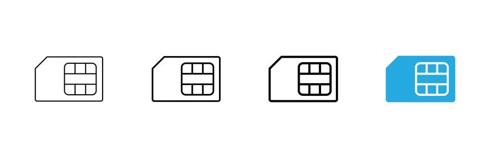 Sim card icon vector. dual sim card sign and symbol 스톡 일러스트