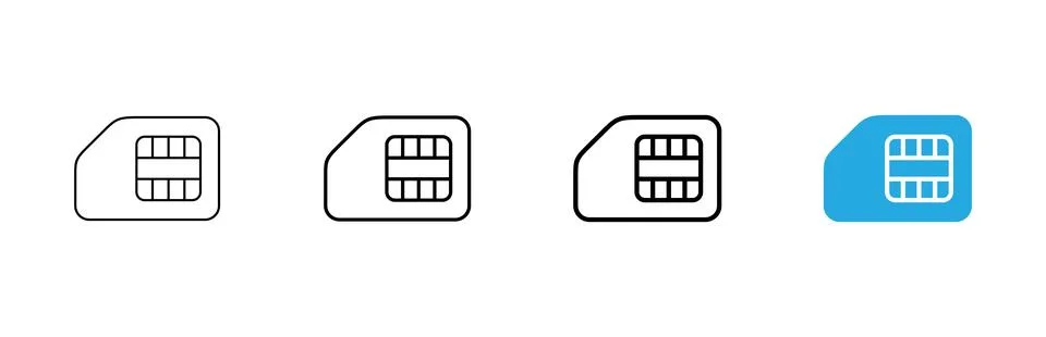 Sim card icon vector. dual sim card sign and symbol Stock Illustration