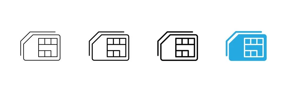 Sim card icon vector. dual sim card sign and symbol Stock Illustration