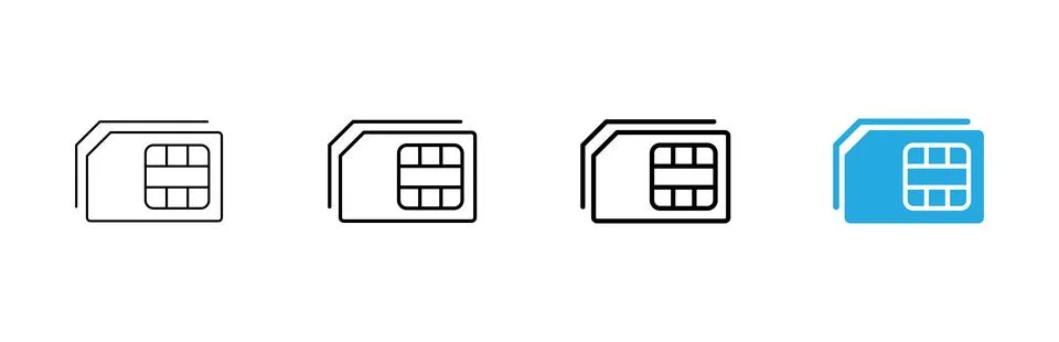Sim card icon vector. dual sim card sign and symbol Stock Illustration