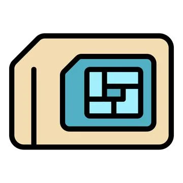 Sim card icon vector flat Illustrazione stock