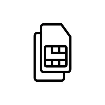 Sim card icon vector illustration. dual sim card sign and symbol Stock Illustration
