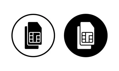 Sim card icon vector illustration. dual sim card sign and symbol Stock Illustration