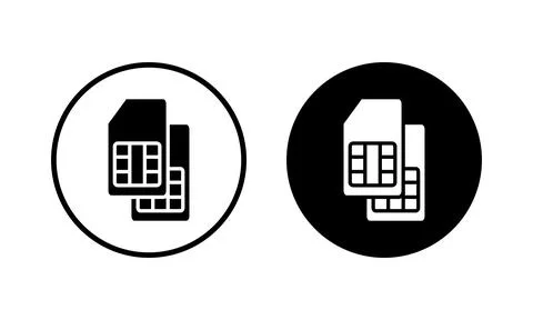 Sim card icon vector illustration. dual sim card sign and symbol Stock Illustration