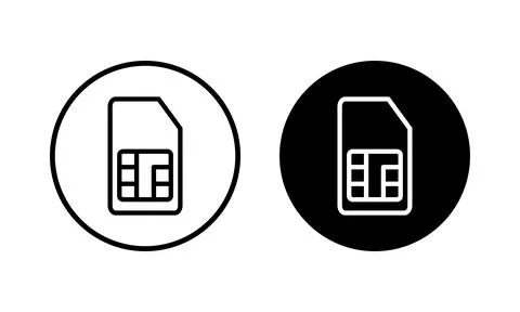 Sim card icon vector illustration. dual sim card sign and symbol Illustrazione stock