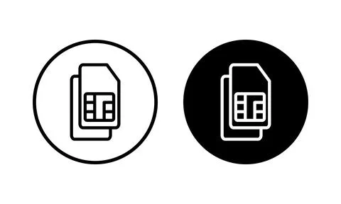 Sim card icon vector illustration. dual sim card sign and symbol Stock Illustration