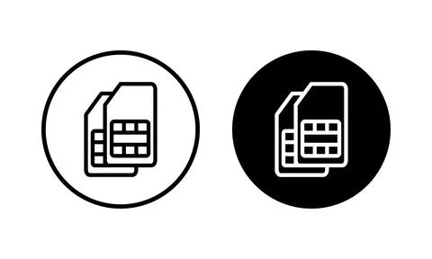 Sim card icon vector illustration. dual sim card sign and symbol Stock Illustration