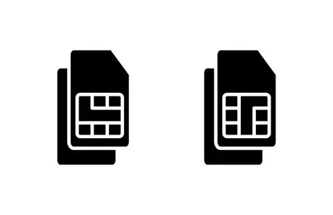 Sim card icon vector illustration. dual sim card sign and symbol Stock Illustration