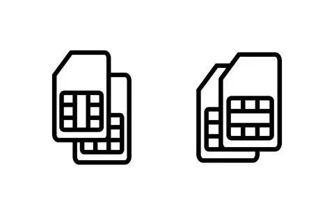 Sim card icon vector illustration. dual sim card sign and symbol Stock Illustration