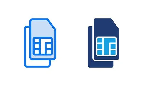 Sim card icon vector illustration. dual sim card sign and symbol Stock Illustration