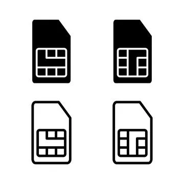 Sim card icon vector illustration. dual sim card sign and symbol Stock Illustration