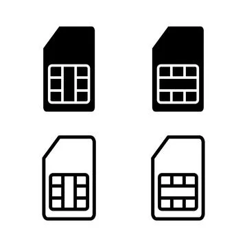 Sim card icon vector illustration. dual sim card sign and symbol Stock Illustration