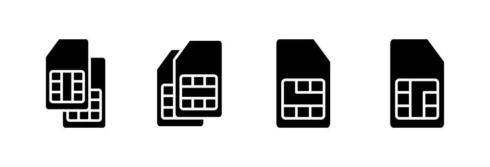 Sim card icon vector illustration. dual sim card sign and symbol Stock Illustration