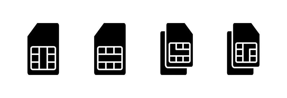 Sim card icon vector illustration. dual sim card sign and symbol Stock Illustration