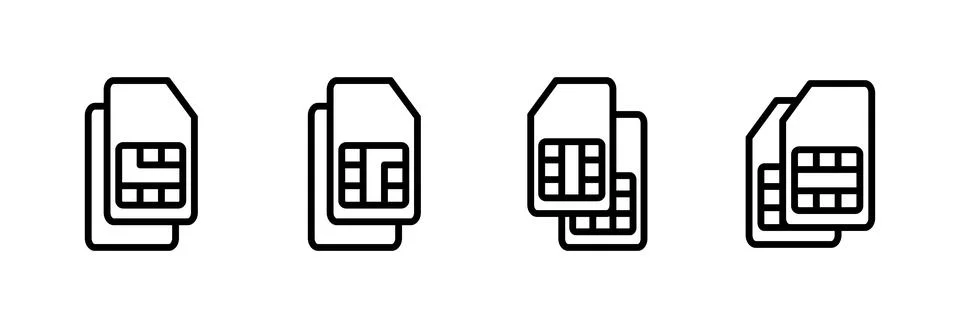 Sim card icon vector illustration. dual sim card sign and symbol Stock Illustration