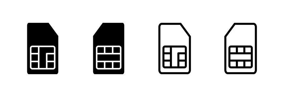 Sim card icon vector illustration. dual sim card sign and symbol Stock Illustration