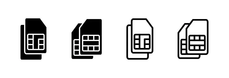 Sim card icon vector illustration. dual sim card sign and symbol Stock Illustration