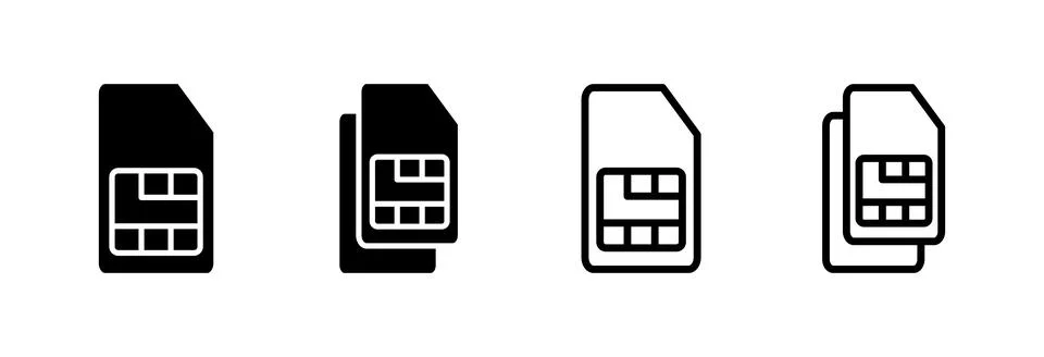Sim card icon vector illustration. dual sim card sign and symbol Stock Illustration