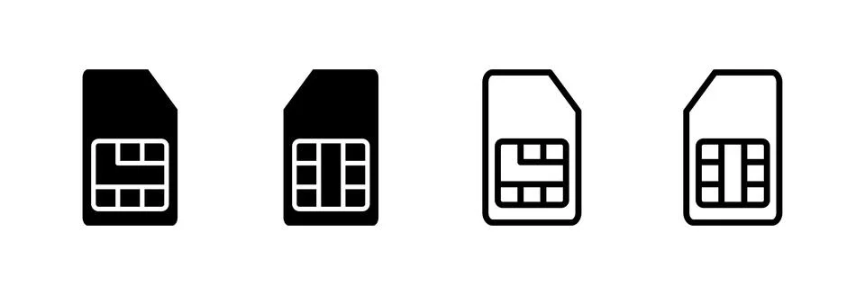 Sim card icon vector illustration. dual sim card sign and symbol Stock Illustration