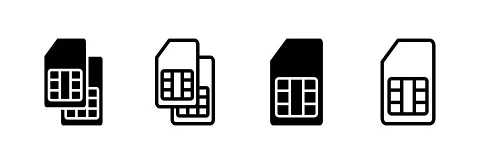Sim card icon vector illustration. dual sim card sign and symbol Stock Illustration