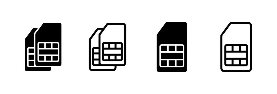 Sim card icon vector illustration. dual sim card sign and symbol Stock Illustration