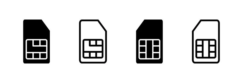 Sim card icon vector illustration. dual sim card sign and symbol Stock Illustration