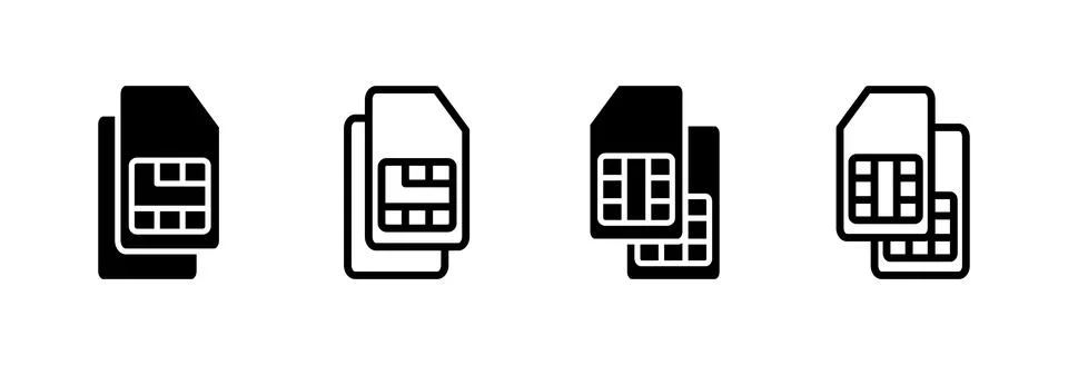 Sim card icon vector illustration. dual sim card sign and symbol Stock Illustration