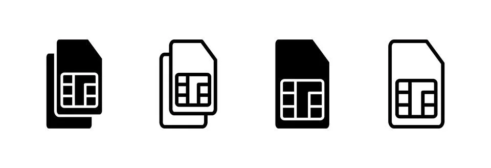 Sim card icon vector illustration. dual sim card sign and symbol Stock Illustration