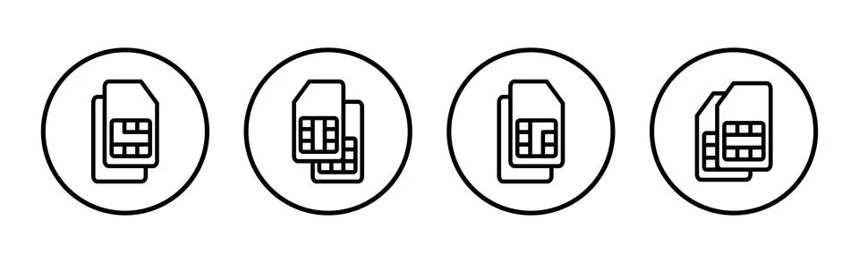 Sim card icon vector illustration. dual sim card sign and symbol Stock Illustration