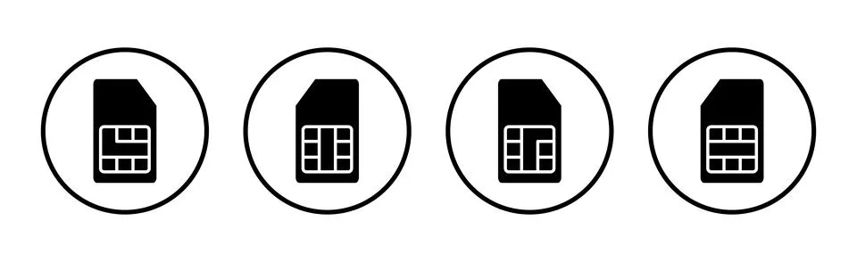 Sim card icon vector illustration. dual sim card sign and symbol Stock Illustration