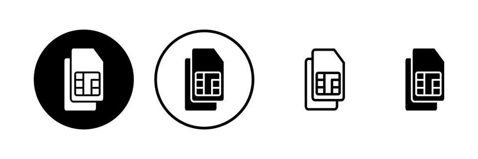 Sim card icon vector illustration. dual sim card sign and symbol Stock Illustration