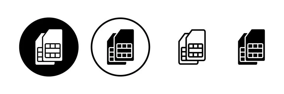 Sim card icon vector illustration. dual sim card sign and symbol 스톡 일러스트