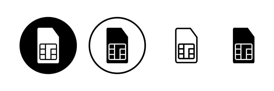Sim card icon vector illustration. dual sim card sign and symbol Stock Illustration