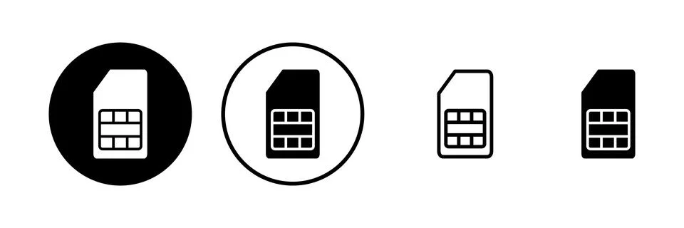 Sim card icon vector illustration. dual sim card sign and symbol Stock Illustration