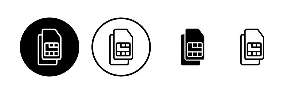 Sim card icon vector illustration. dual sim card sign and symbol Stock Illustration