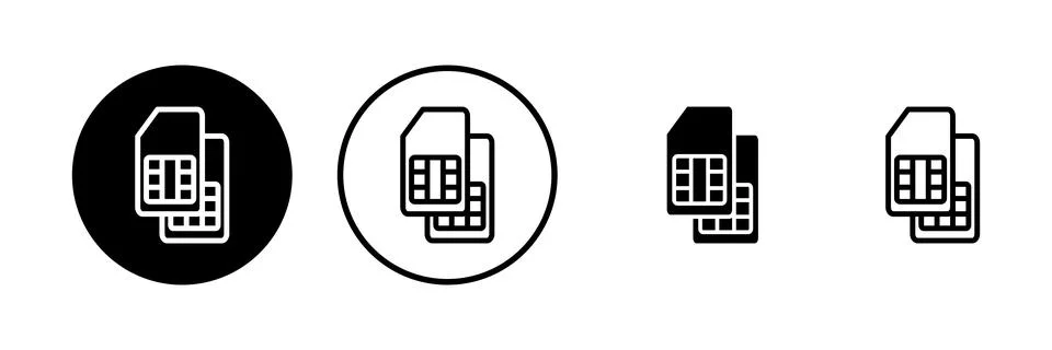 Sim card icon vector illustration. dual sim card sign and symbol Stock Illustration
