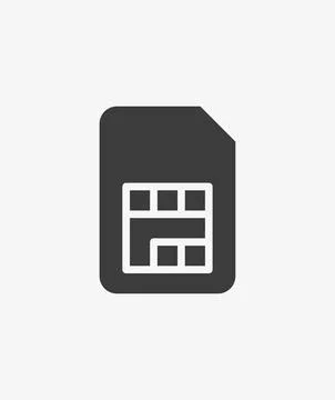 SIM card icon vector isolated on white background. Stock Illustration