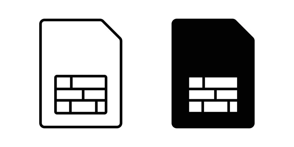 Sim card icon vector, symbol, logo illustrations Stock Illustration