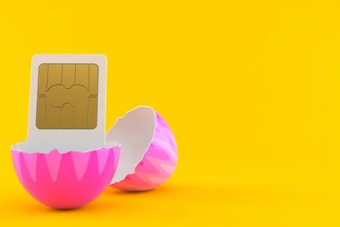 SIM card inside easter egg Stock Illustration