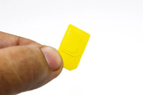 Sim card isoalted on white background with selective focus Stock Photos