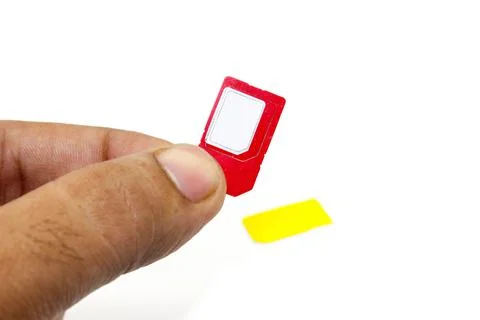 Sim card isoalted on white background with selective focus Stock Photos
