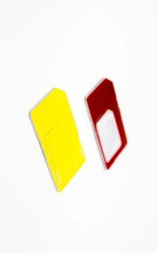 Sim card isoalted on white background with selective focus Stock Photos