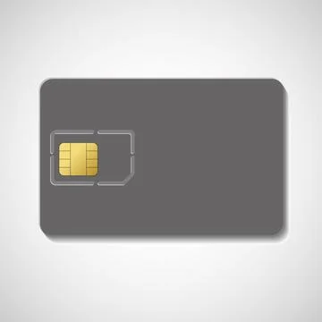 Sim card isolated on white background. Chip for mobile phone. Realistic vecto Stock Illustration