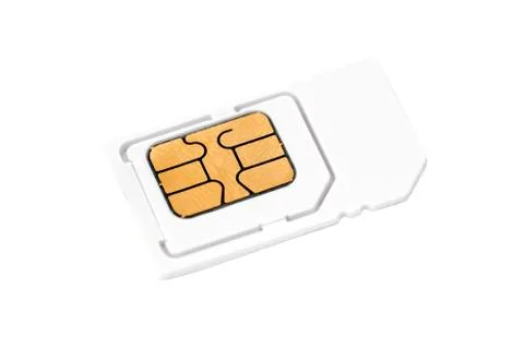 Sim card isolated on white background Stock Photos