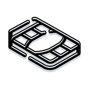 Sim card isometric icon connecting mobile telecommunications Ilustración de archivo